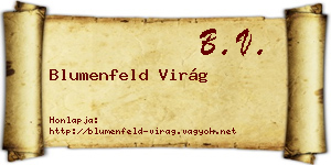 Blumenfeld Virág névjegykártya